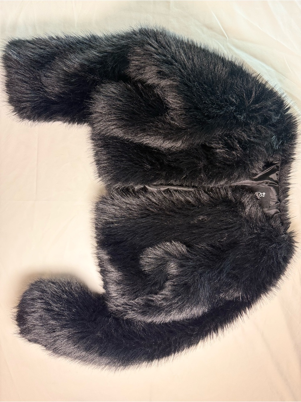 Black Faux Fur Kids Jacket